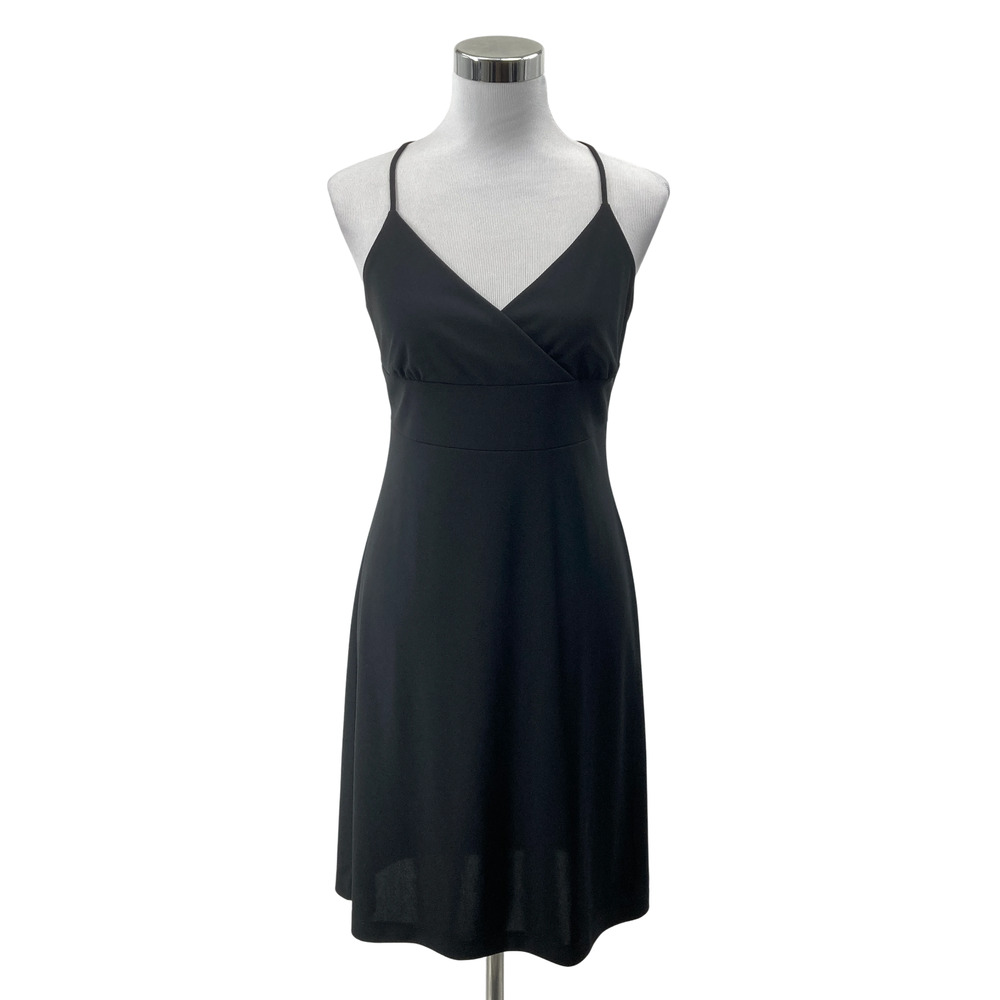Express Black Spaghetti Cross Strap Slip Dress Small V-Neck Party Cocktail